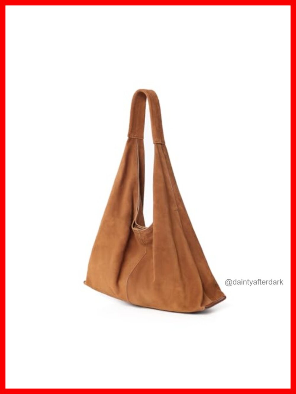 Genuine Suede Leather Oversized Hobo Shoulder Bag with Zip Pouch